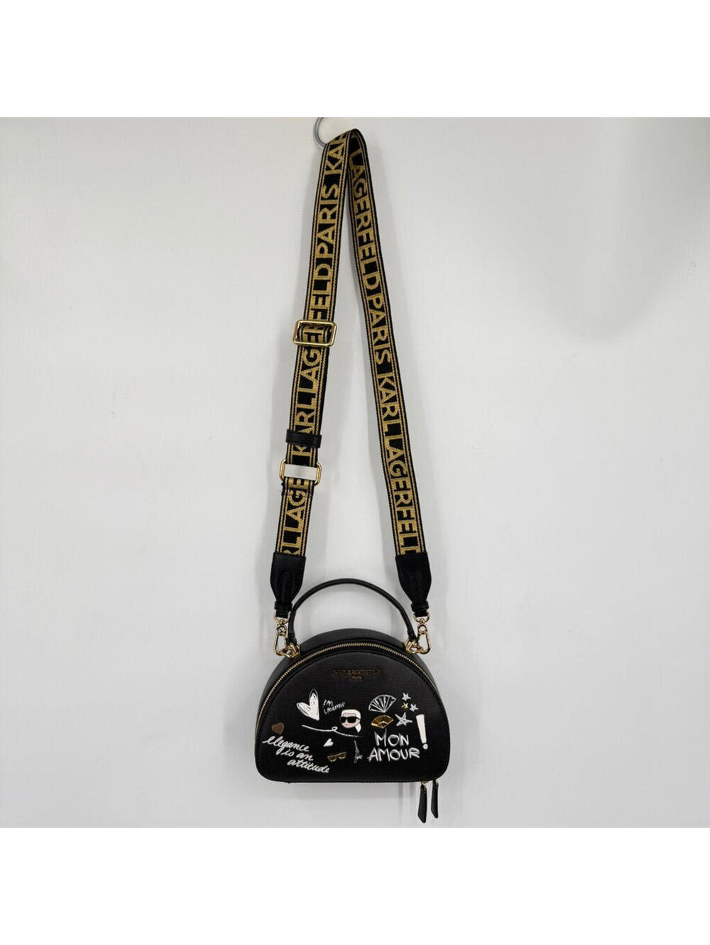 Women's Karl Lagerfeld NWT Bellamy Crossbody Bag Pins Black